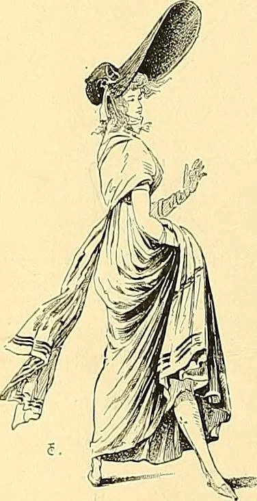 An illustration from Fashion in Paris; the various phases of feminine taste and aesthetics from 1797 to 1897, 1898, leaf 22