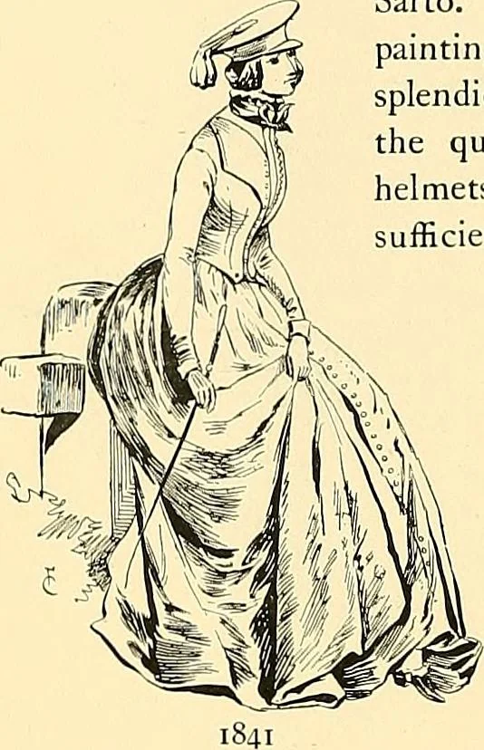 An illustration from Fashion in Paris; the various phases of feminine taste and aesthetics from 1797 to 1897, 1898, leaf 230