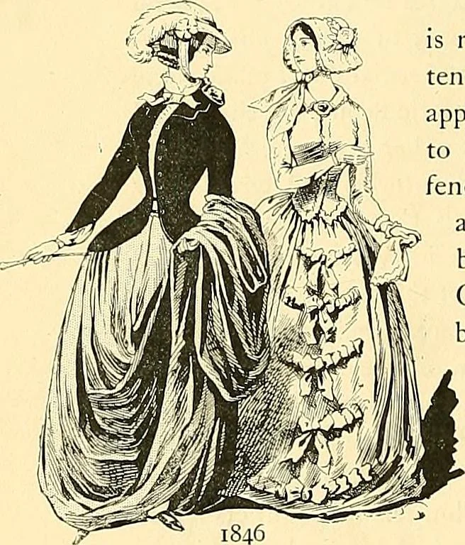 An illustration from Fashion in Paris; the various phases of feminine taste and aesthetics from 1797 to 1897, 1898, leaf 238