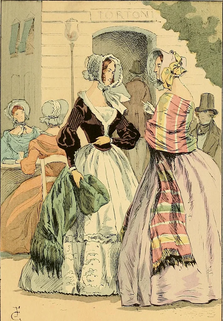 An illustration from Fashion in Paris; the various phases of feminine taste and aesthetics from 1797 to 1897, 1898, leaf 241