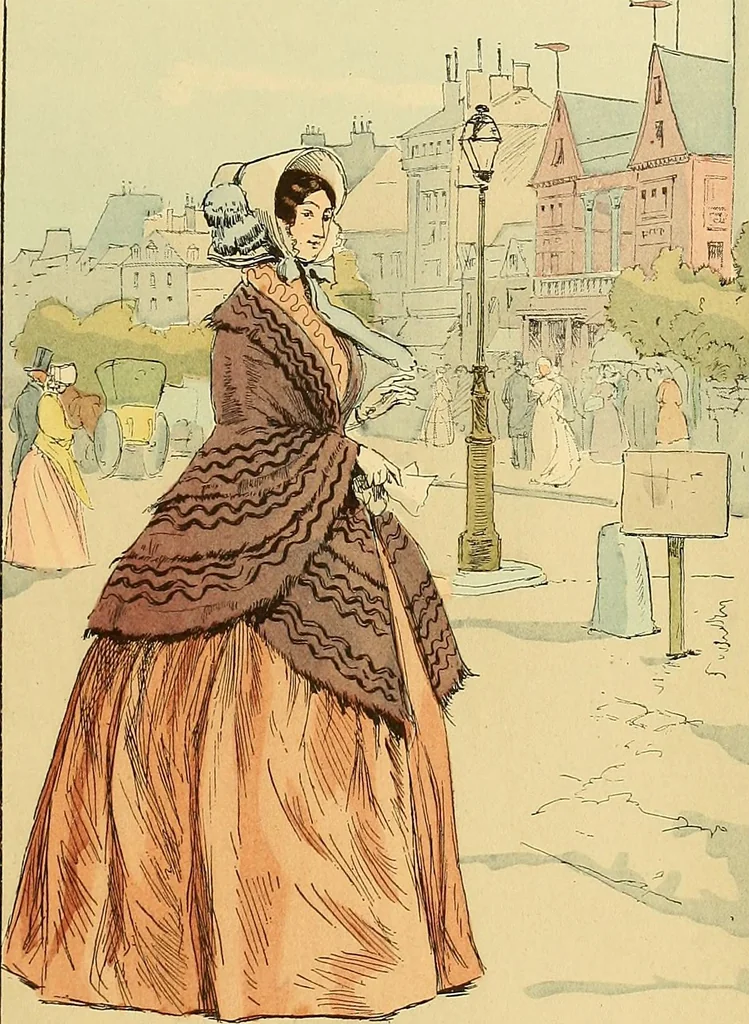 An illustration from Fashion in Paris; the various phases of feminine taste and aesthetics from 1797 to 1897, 1898, leaf 253