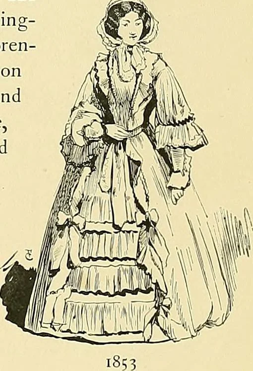 An illustration from Fashion in Paris; the various phases of feminine taste and aesthetics from 1797 to 1897, 1898, leaf 263