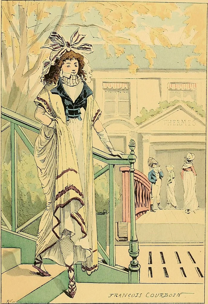 An illustration from Fashion in Paris; the various phases of feminine taste and aesthetics from 1797 to 1897, 1898, leaf 27