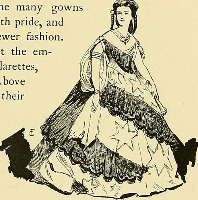 An illustration from Fashion in Paris; the various phases of feminine taste and aesthetics from 1797 to 1897, 1898, leaf 297