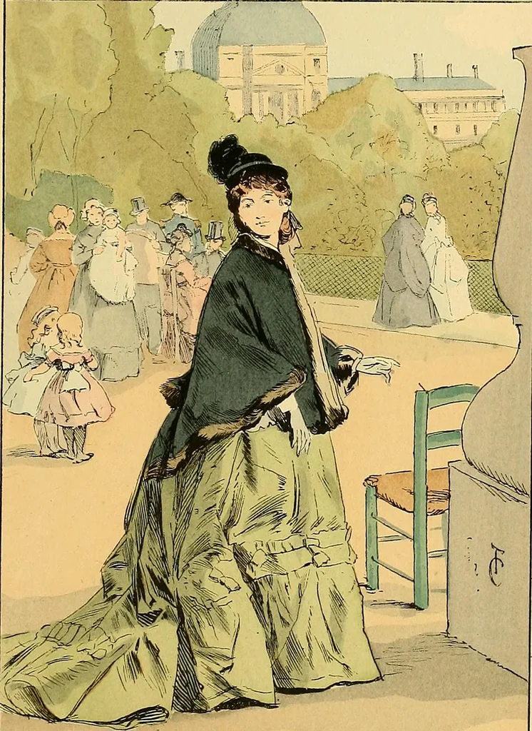 An illustration from Fashion in Paris; the various phases of feminine taste and aesthetics from 1797 to 1897, 1898, leaf 323
