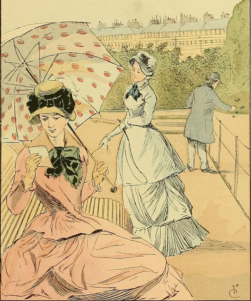 An illustration from Fashion in Paris; the various phases of feminine taste and aesthetics from 1797 to 1897, 1898, leaf 349