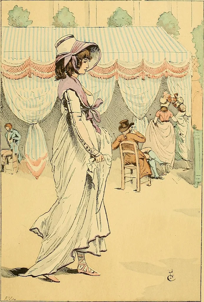 An illustration from Fashion in Paris; the various phases of feminine taste and aesthetics from 1797 to 1897, 1898, leaf 35