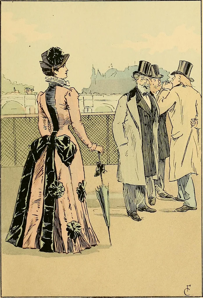 An illustration from Fashion in Paris; the various phases of feminine taste and aesthetics from 1797 to 1897, 1898, leaf 357