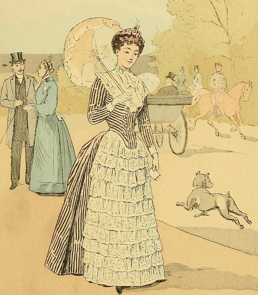 An illustration from Fashion in Paris; the various phases of feminine taste and aesthetics from 1797 to 1897, 1898, leaf 363