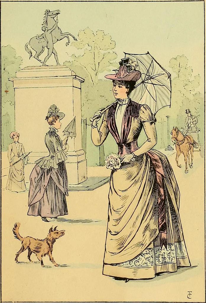 An illustration from Fashion in Paris; the various phases of feminine taste and aesthetics from 1797 to 1897, 1898, leaf 365