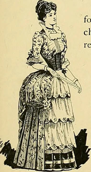 An illustration from Fashion in Paris; the various phases of feminine taste and aesthetics from 1797 to 1897, 1898, leaf 377