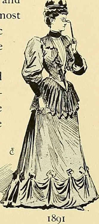 An illustration from Fashion in Paris; the various phases of feminine taste and aesthetics from 1797 to 1897, 1898, leaf 387