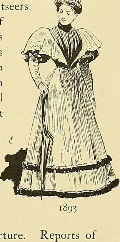 An illustration from Fashion in Paris; the various phases of feminine taste and aesthetics from 1797 to 1897, 1898, leaf 393
