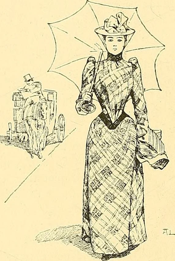An illustration from Fashion in Paris; the various phases of feminine taste and aesthetics from 1797 to 1897, 1898, leaf 400