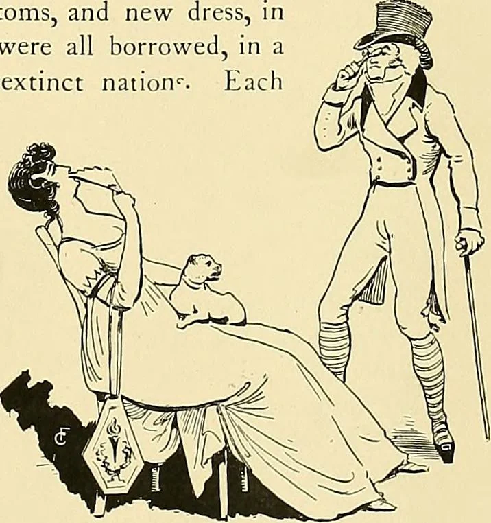 An illustration from Fashion in Paris; the various phases of feminine taste and aesthetics from 1797 to 1897, 1898, leaf 41