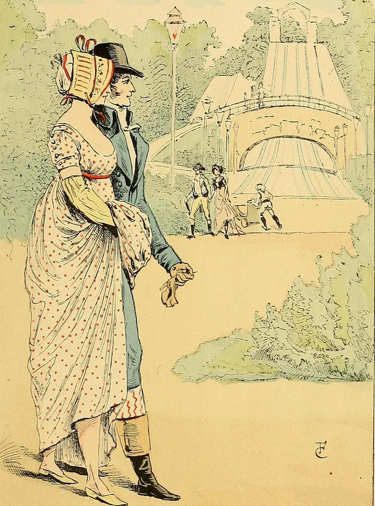 An illustration from Fashion in Paris; the various phases of feminine taste and aesthetics from 1797 to 1897, 1898, leaf 55