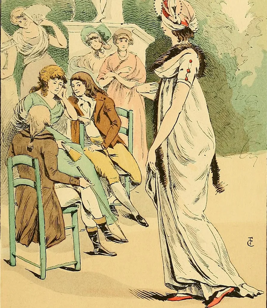 An illustration from Fashion in Paris; the various phases of feminine taste and aesthetics from 1797 to 1897, 1898, leaf 65