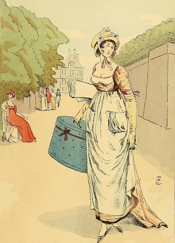 An illustration from Fashion in Paris; the various phases of feminine taste and aesthetics from 1797 to 1897, 1898, leaf 81
