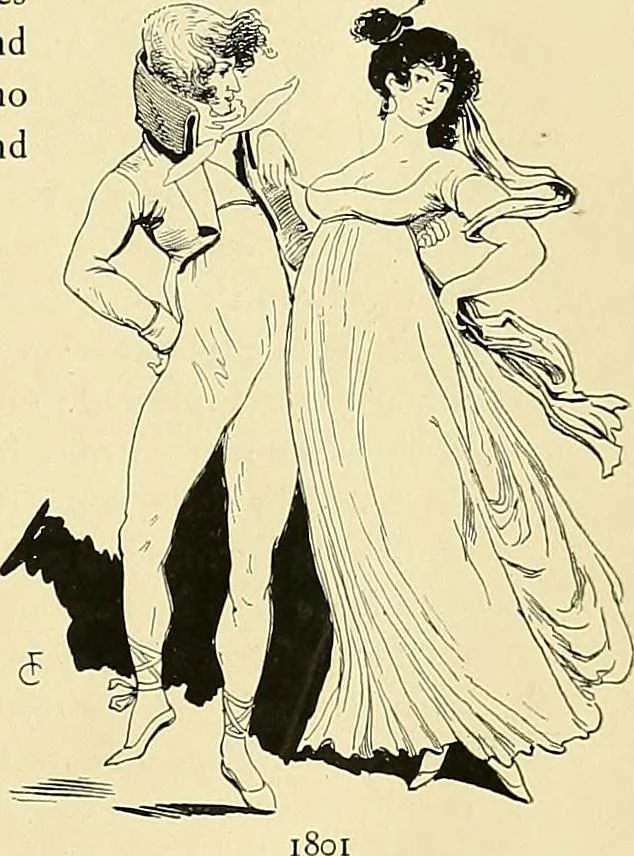 An illustration from Fashion in Paris; the various phases of feminine taste and aesthetics from 1797 to 1897, 1898, leaf 85