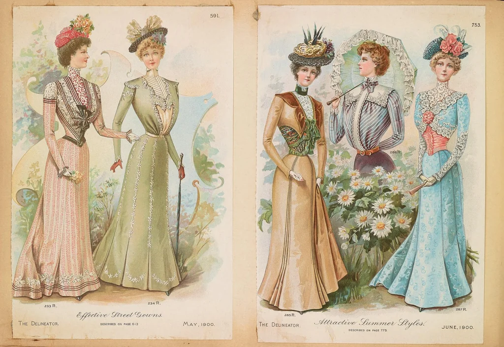 An illustration from [Fashion plates], 1884, leaf 160