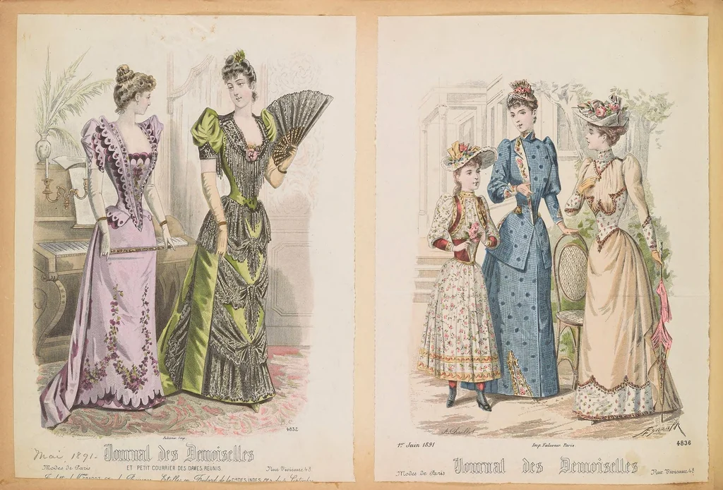 An illustration from [Fashion plates], 1884, leaf 66