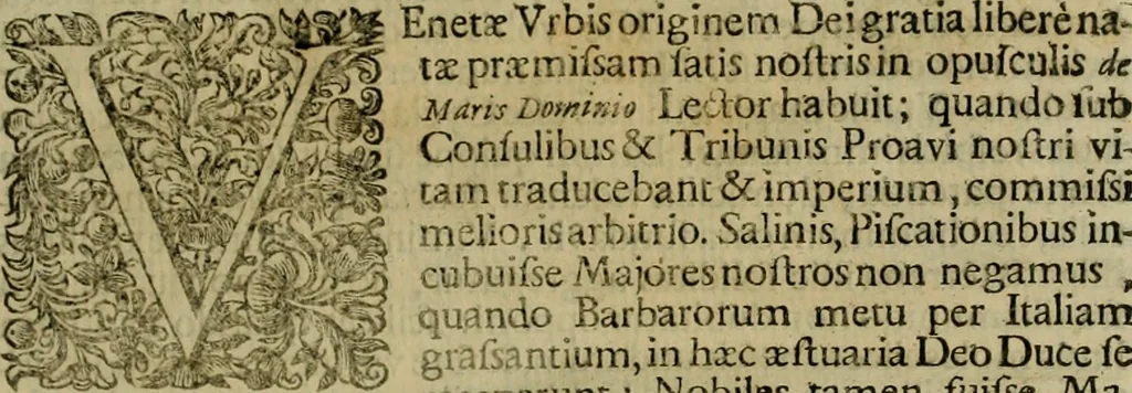 An illustration from Fasti ducales ab Anafesto I. ad Silvestrum Valerium Venetorum ducem : cum eorum iconibus, insignibus, nummismatibus publicis, & privatis aere sculptis : inscriptionibus ex aula M. Consilii, ac sepulchralibus : adiectae sunt adnotationes, ad vitam cuiusque principis, rerum, quae omissae fuerant, 1696, leaf 12