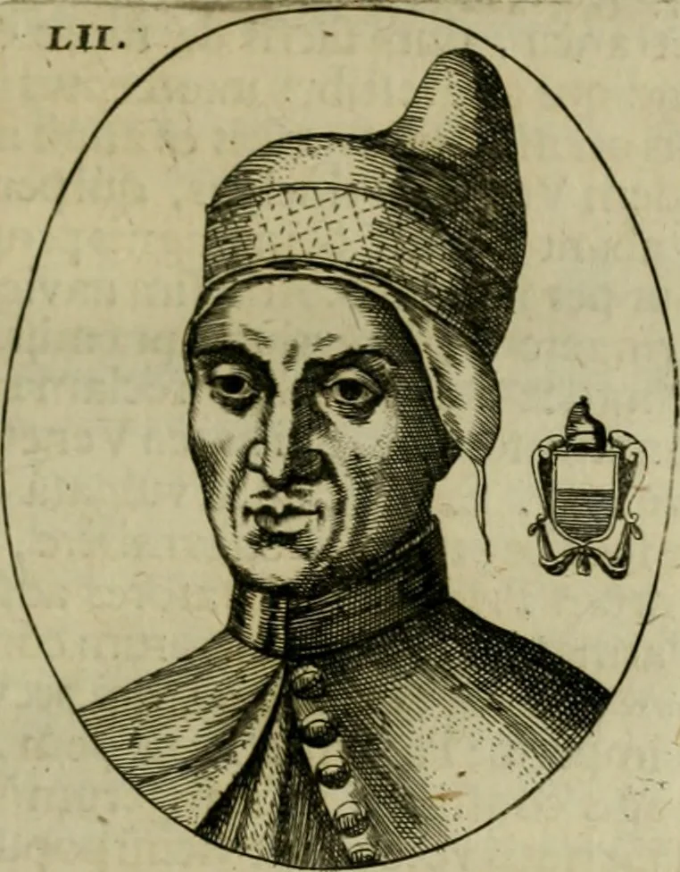 An illustration from Fasti ducales ab Anafesto I. ad Silvestrum Valerium Venetorum ducem : cum eorum iconibus, insignibus, nummismatibus publicis, & privatis aere sculptis : inscriptionibus ex aula M. Consilii, ac sepulchralibus : adiectae sunt adnotationes, ad vitam cuiusque principis, rerum, quae omissae fuerant, 1696, leaf 122