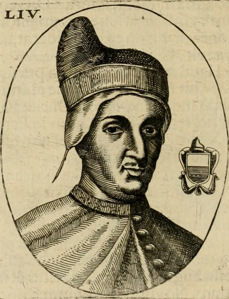 An illustration from Fasti ducales ab Anafesto I. ad Silvestrum Valerium Venetorum ducem : cum eorum iconibus, insignibus, nummismatibus publicis, & privatis aere sculptis : inscriptionibus ex aula M. Consilii, ac sepulchralibus : adiectae sunt adnotationes, ad vitam cuiusque principis, rerum, quae omissae fuerant, 1696, leaf 127