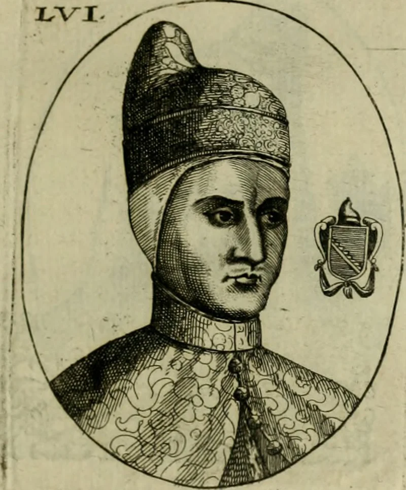 An illustration from Fasti ducales ab Anafesto I. ad Silvestrum Valerium Venetorum ducem : cum eorum iconibus, insignibus, nummismatibus publicis, & privatis aere sculptis : inscriptionibus ex aula M. Consilii, ac sepulchralibus : adiectae sunt adnotationes, ad vitam cuiusque principis, rerum, quae omissae fuerant, 1696, leaf 134