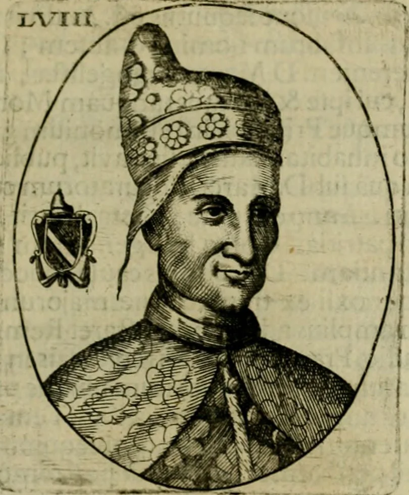 An illustration from Fasti ducales ab Anafesto I. ad Silvestrum Valerium Venetorum ducem : cum eorum iconibus, insignibus, nummismatibus publicis, & privatis aere sculptis : inscriptionibus ex aula M. Consilii, ac sepulchralibus : adiectae sunt adnotationes, ad vitam cuiusque principis, rerum, quae omissae fuerant, 1696, leaf 138