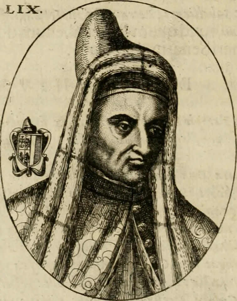 An illustration from Fasti ducales ab Anafesto I. ad Silvestrum Valerium Venetorum ducem : cum eorum iconibus, insignibus, nummismatibus publicis, & privatis aere sculptis : inscriptionibus ex aula M. Consilii, ac sepulchralibus : adiectae sunt adnotationes, ad vitam cuiusque principis, rerum, quae omissae fuerant, 1696, leaf 141