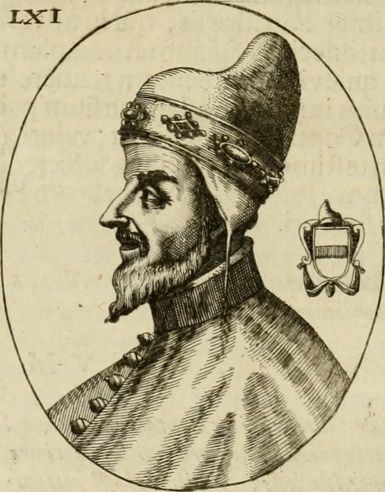 An illustration from Fasti ducales ab Anafesto I. ad Silvestrum Valerium Venetorum ducem : cum eorum iconibus, insignibus, nummismatibus publicis, & privatis aere sculptis : inscriptionibus ex aula M. Consilii, ac sepulchralibus : adiectae sunt adnotationes, ad vitam cuiusque principis, rerum, quae omissae fuerant, 1696, leaf 149