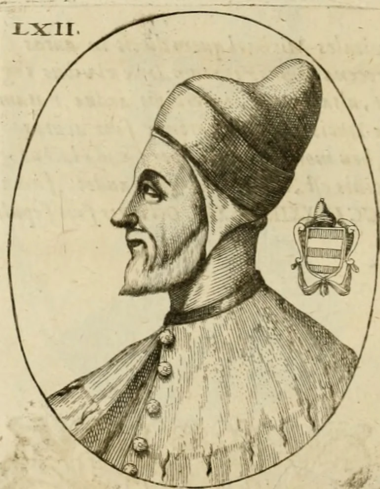 An illustration from Fasti ducales ab Anafesto I. ad Silvestrum Valerium Venetorum ducem : cum eorum iconibus, insignibus, nummismatibus publicis, & privatis aere sculptis : inscriptionibus ex aula M. Consilii, ac sepulchralibus : adiectae sunt adnotationes, ad vitam cuiusque principis, rerum, quae omissae fuerant, 1696, leaf 151