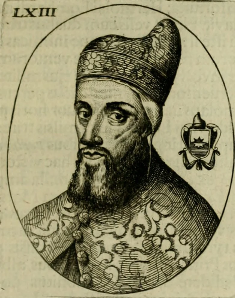 An illustration from Fasti ducales ab Anafesto I. ad Silvestrum Valerium Venetorum ducem : cum eorum iconibus, insignibus, nummismatibus publicis, & privatis aere sculptis : inscriptionibus ex aula M. Consilii, ac sepulchralibus : adiectae sunt adnotationes, ad vitam cuiusque principis, rerum, quae omissae fuerant, 1696, leaf 154