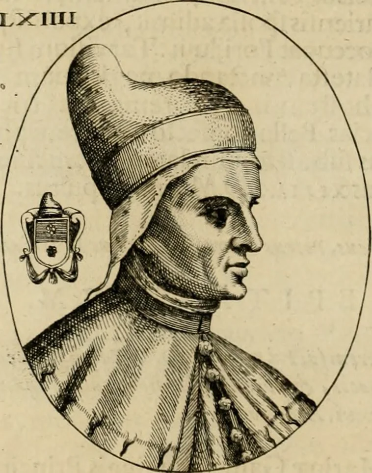 An illustration from Fasti ducales ab Anafesto I. ad Silvestrum Valerium Venetorum ducem : cum eorum iconibus, insignibus, nummismatibus publicis, & privatis aere sculptis : inscriptionibus ex aula M. Consilii, ac sepulchralibus : adiectae sunt adnotationes, ad vitam cuiusque principis, rerum, quae omissae fuerant, 1696, leaf 157