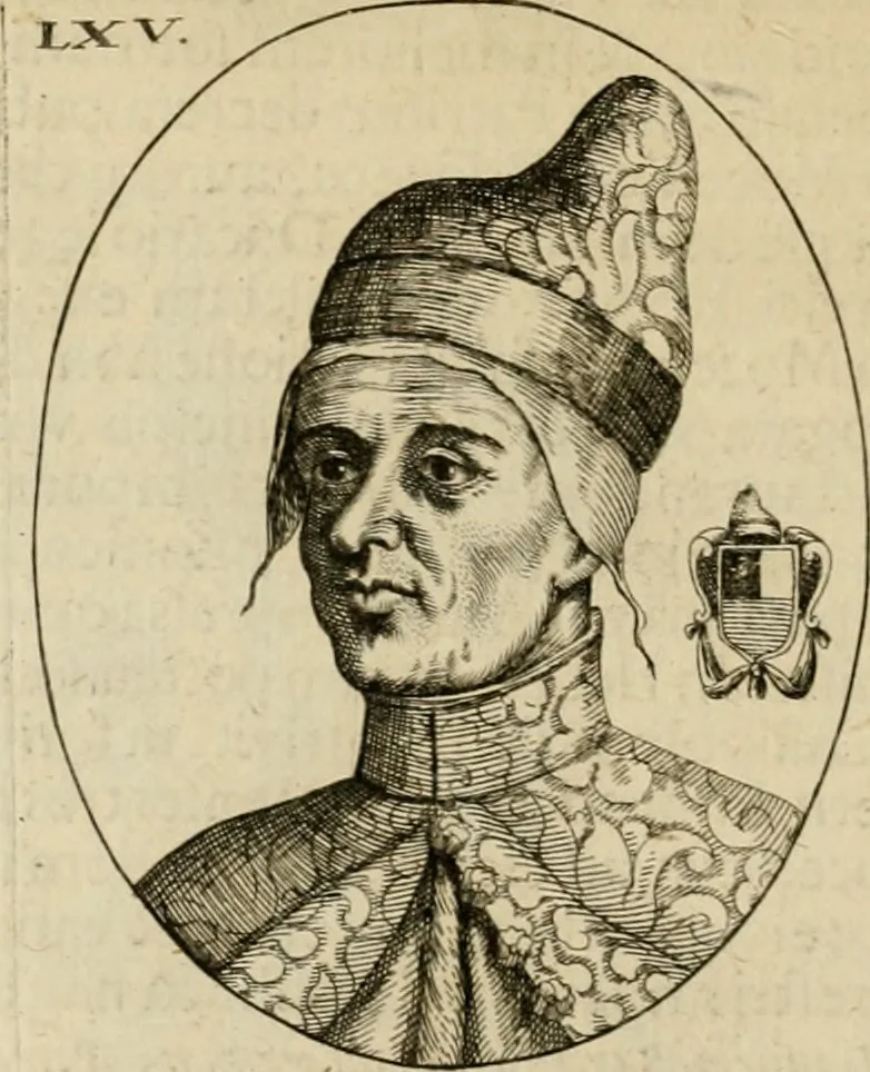 An illustration from Fasti ducales ab Anafesto I. ad Silvestrum Valerium Venetorum ducem : cum eorum iconibus, insignibus, nummismatibus publicis, & privatis aere sculptis : inscriptionibus ex aula M. Consilii, ac sepulchralibus : adiectae sunt adnotationes, ad vitam cuiusque principis, rerum, quae omissae fuerant, 1696, leaf 159