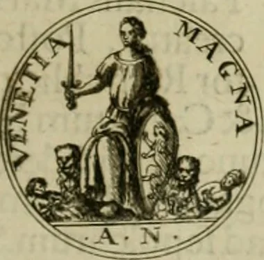 An illustration from Fasti ducales ab Anafesto I. ad Silvestrum Valerium Venetorum ducem : cum eorum iconibus, insignibus, nummismatibus publicis, & privatis aere sculptis : inscriptionibus ex aula M. Consilii, ac sepulchralibus : adiectae sunt adnotationes, ad vitam cuiusque principis, rerum, quae omissae fuerant, 1696, leaf 170