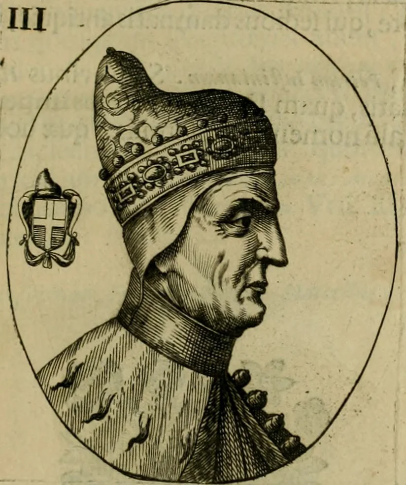 An illustration from Fasti ducales ab Anafesto I. ad Silvestrum Valerium Venetorum ducem : cum eorum iconibus, insignibus, nummismatibus publicis, & privatis aere sculptis : inscriptionibus ex aula M. Consilii, ac sepulchralibus : adiectae sunt adnotationes, ad vitam cuiusque principis, rerum, quae omissae fuerant, 1696, leaf 18