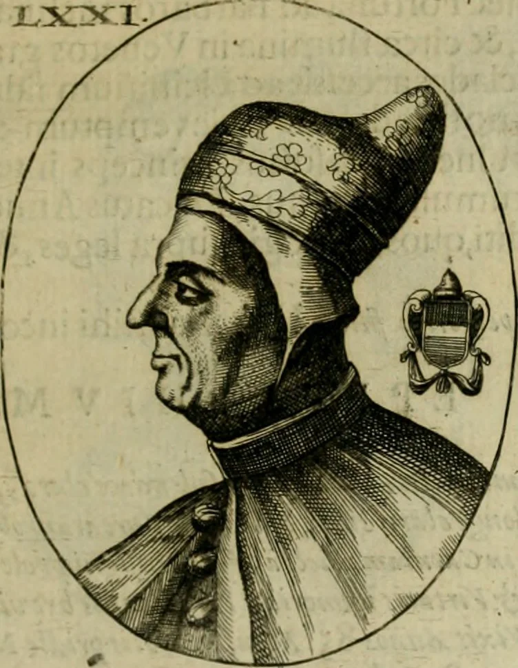 An illustration from Fasti ducales ab Anafesto I. ad Silvestrum Valerium Venetorum ducem : cum eorum iconibus, insignibus, nummismatibus publicis, & privatis aere sculptis : inscriptionibus ex aula M. Consilii, ac sepulchralibus : adiectae sunt adnotationes, ad vitam cuiusque principis, rerum, quae omissae fuerant, 1696, leaf 186