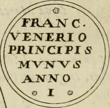 An illustration from Fasti ducales ab Anafesto I. ad Silvestrum Valerium Venetorum ducem : cum eorum iconibus, insignibus, nummismatibus publicis, & privatis aere sculptis : inscriptionibus ex aula M. Consilii, ac sepulchralibus : adiectae sunt adnotationes, ad vitam cuiusque principis, rerum, quae omissae fuerant, 1696, leaf 219