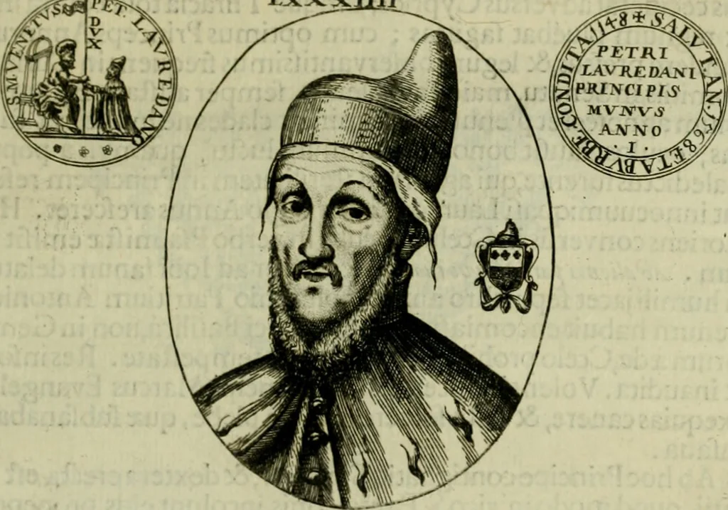 An illustration from Fasti ducales ab Anafesto I. ad Silvestrum Valerium Venetorum ducem : cum eorum iconibus, insignibus, nummismatibus publicis, & privatis aere sculptis : inscriptionibus ex aula M. Consilii, ac sepulchralibus : adiectae sunt adnotationes, ad vitam cuiusque principis, rerum, quae omissae fuerant, 1696, leaf 226