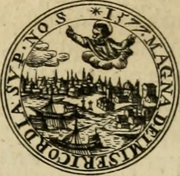 An illustration from Fasti ducales ab Anafesto I. ad Silvestrum Valerium Venetorum ducem : cum eorum iconibus, insignibus, nummismatibus publicis, & privatis aere sculptis : inscriptionibus ex aula M. Consilii, ac sepulchralibus : adiectae sunt adnotationes, ad vitam cuiusque principis, rerum, quae omissae fuerant, 1696, leaf 237