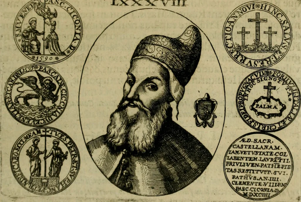 An illustration from Fasti ducales ab Anafesto I. ad Silvestrum Valerium Venetorum ducem : cum eorum iconibus, insignibus, nummismatibus publicis, & privatis aere sculptis : inscriptionibus ex aula M. Consilii, ac sepulchralibus : adiectae sunt adnotationes, ad vitam cuiusque principis, rerum, quae omissae fuerant, 1696, leaf 246