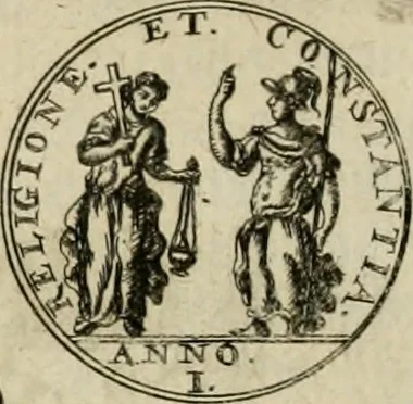 An illustration from Fasti ducales ab Anafesto I. ad Silvestrum Valerium Venetorum ducem : cum eorum iconibus, insignibus, nummismatibus publicis, & privatis aere sculptis : inscriptionibus ex aula M. Consilii, ac sepulchralibus : adiectae sunt adnotationes, ad vitam cuiusque principis, rerum, quae omissae fuerant, 1696, leaf 289