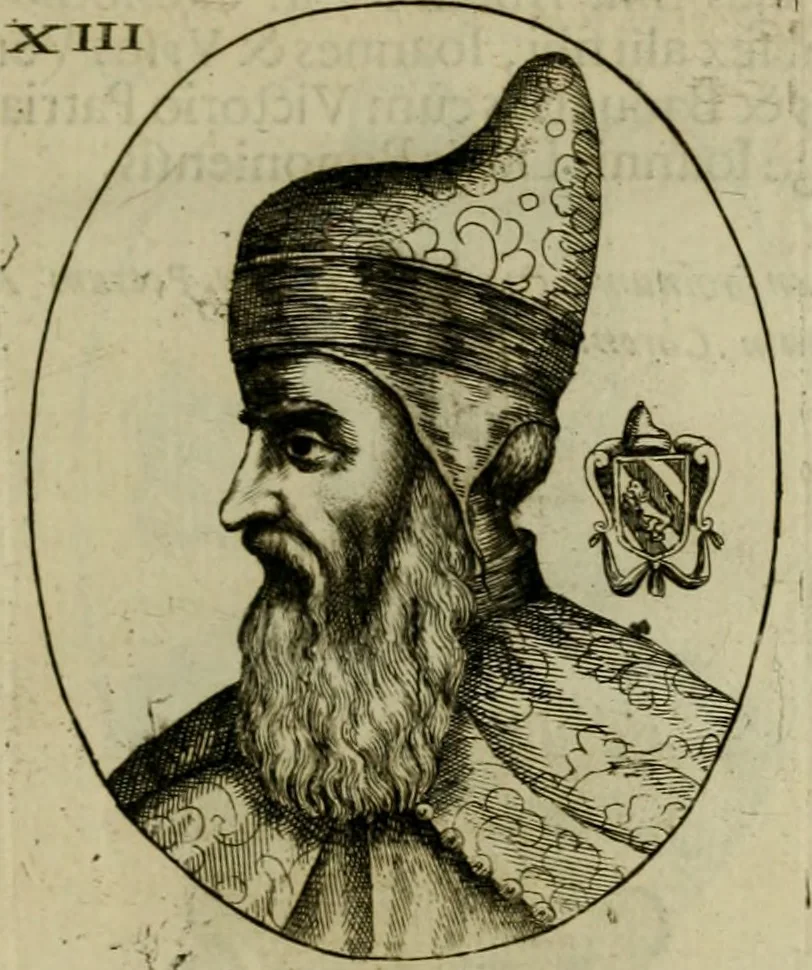 An illustration from Fasti ducales ab Anafesto I. ad Silvestrum Valerium Venetorum ducem : cum eorum iconibus, insignibus, nummismatibus publicis, & privatis aere sculptis : inscriptionibus ex aula M. Consilii, ac sepulchralibus : adiectae sunt adnotationes, ad vitam cuiusque principis, rerum, quae omissae fuerant, 1696, leaf 38