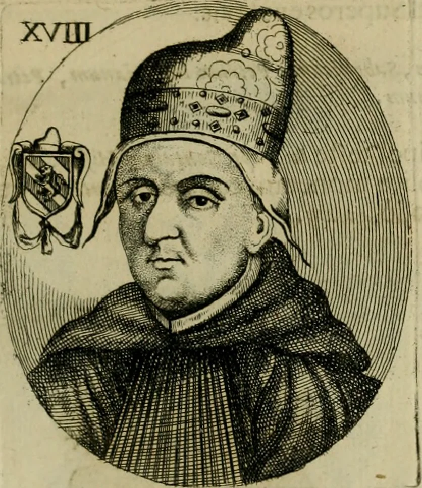 An illustration from Fasti ducales ab Anafesto I. ad Silvestrum Valerium Venetorum ducem : cum eorum iconibus, insignibus, nummismatibus publicis, & privatis aere sculptis : inscriptionibus ex aula M. Consilii, ac sepulchralibus : adiectae sunt adnotationes, ad vitam cuiusque principis, rerum, quae omissae fuerant, 1696, leaf 48