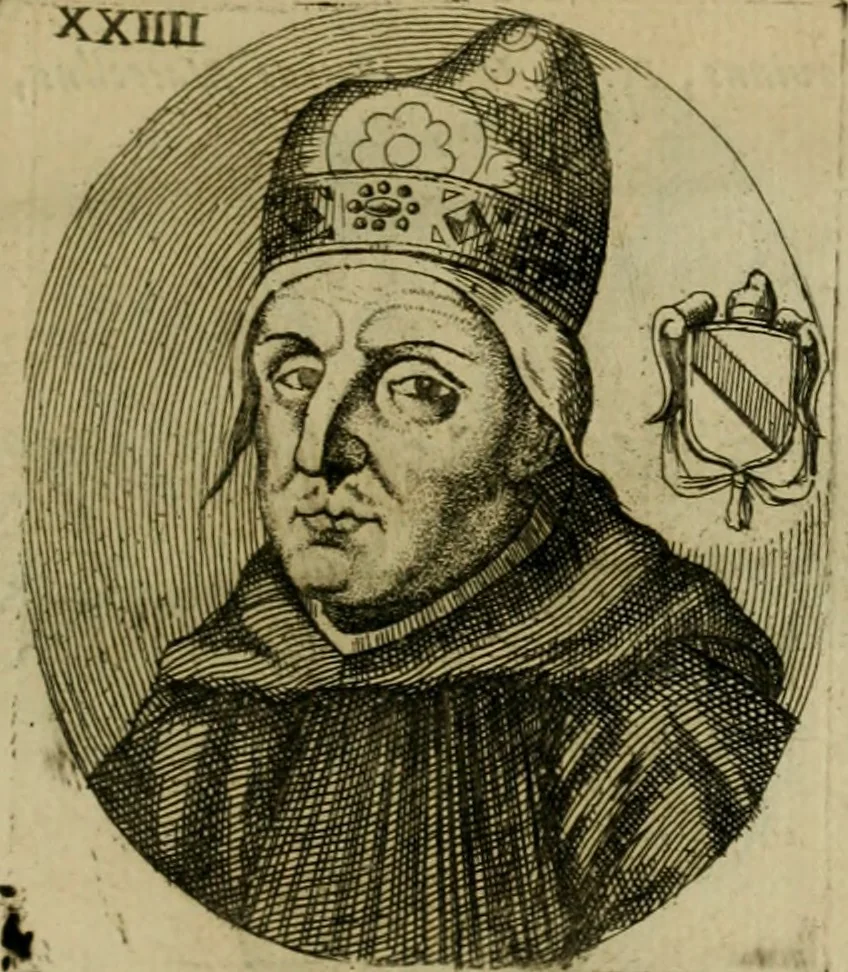 An illustration from Fasti ducales ab Anafesto I. ad Silvestrum Valerium Venetorum ducem : cum eorum iconibus, insignibus, nummismatibus publicis, & privatis aere sculptis : inscriptionibus ex aula M. Consilii, ac sepulchralibus : adiectae sunt adnotationes, ad vitam cuiusque principis, rerum, quae omissae fuerant, 1696, leaf 60