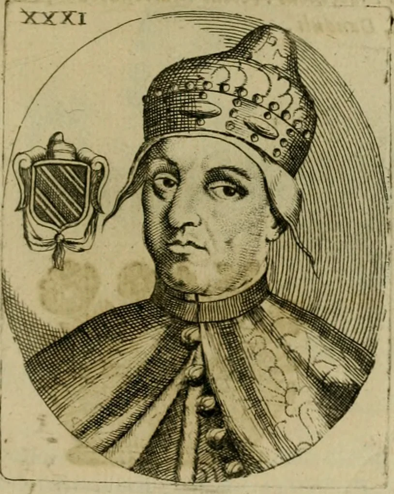 An illustration from Fasti ducales ab Anafesto I. ad Silvestrum Valerium Venetorum ducem : cum eorum iconibus, insignibus, nummismatibus publicis, & privatis aere sculptis : inscriptionibus ex aula M. Consilii, ac sepulchralibus : adiectae sunt adnotationes, ad vitam cuiusque principis, rerum, quae omissae fuerant, 1696, leaf 74
