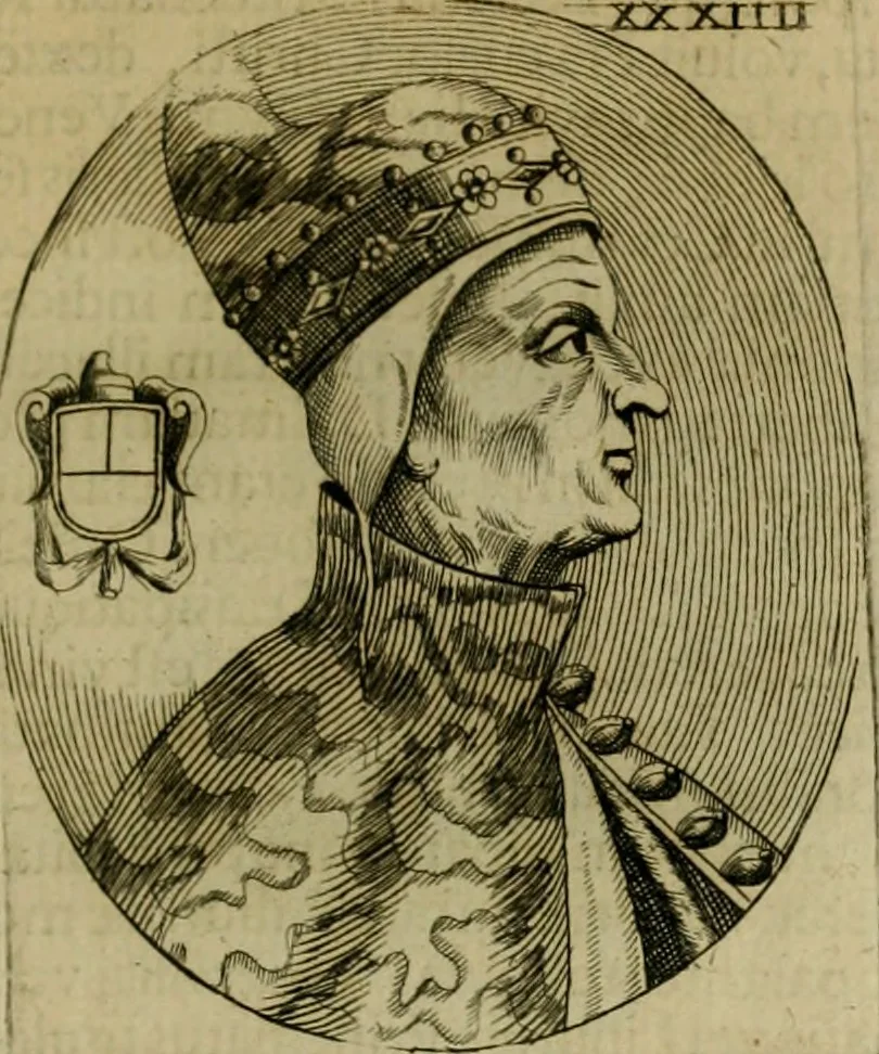 An illustration from Fasti ducales ab Anafesto I. ad Silvestrum Valerium Venetorum ducem : cum eorum iconibus, insignibus, nummismatibus publicis, & privatis aere sculptis : inscriptionibus ex aula M. Consilii, ac sepulchralibus : adiectae sunt adnotationes, ad vitam cuiusque principis, rerum, quae omissae fuerant, 1696, leaf 80