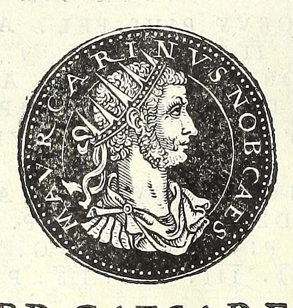 An illustration from Fasti et trivmphi Rom. a Romvlo rege vsqve ad Carolvm V. Caes. Aug., sive, Epitome regum, consulum, dictatorum, magistror. equitum, tribunorum militum consulari potestate, censorum, impp. & aliorum magistratuum Roman. cum orientalium tum occidentalium, ex antiquitatum monumentis maxima cum fide ac diligentia desumpta, 1557, leaf 108
